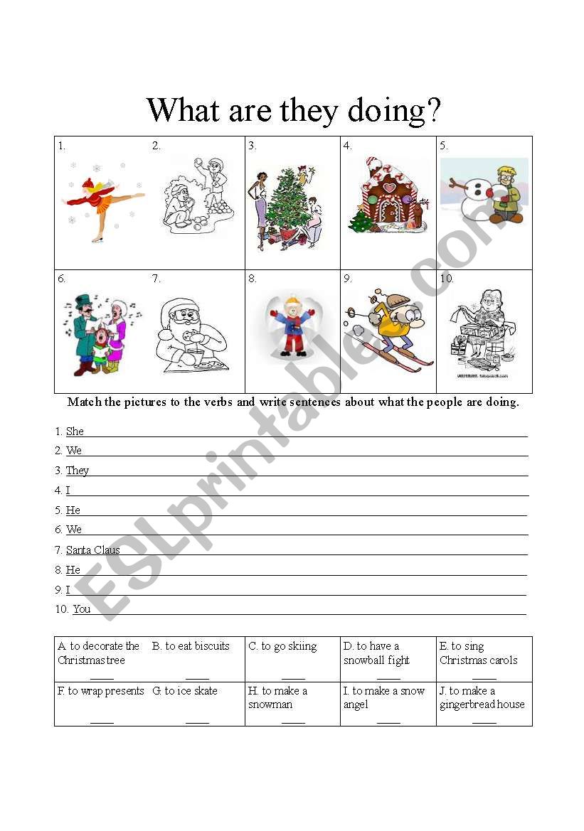 What are they doing? worksheet