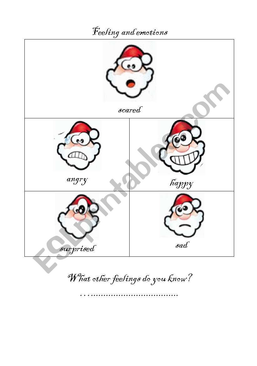 Christmas feelings  worksheet