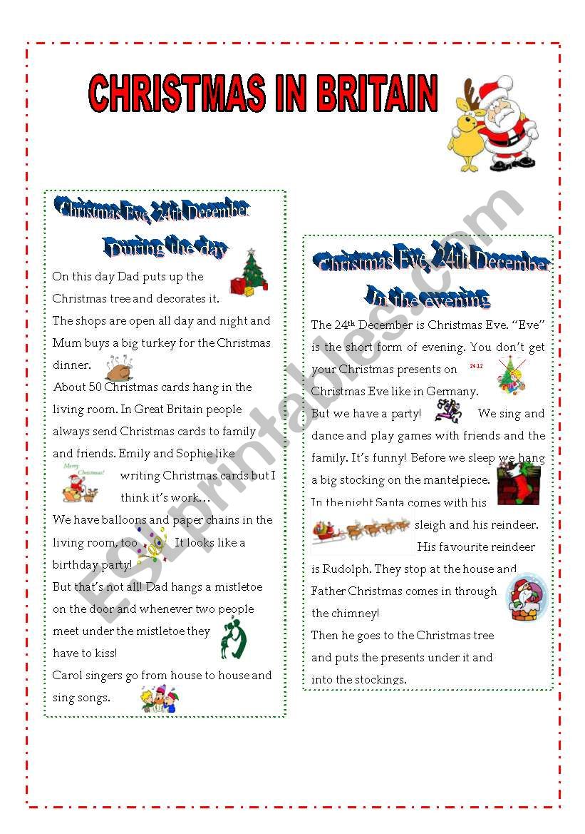 Christmas in Britain Part I worksheet