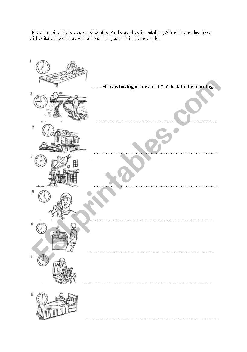 meaningful activity for grammar on past continuous tense