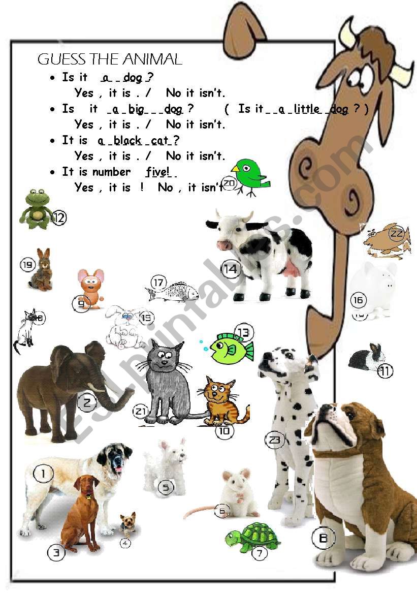 ask and find the animal worksheet