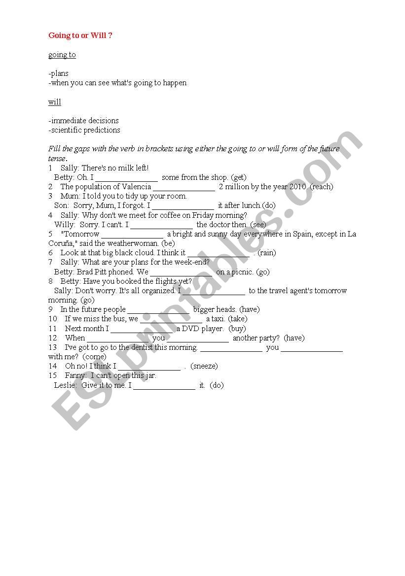 future tense exercises worksheet