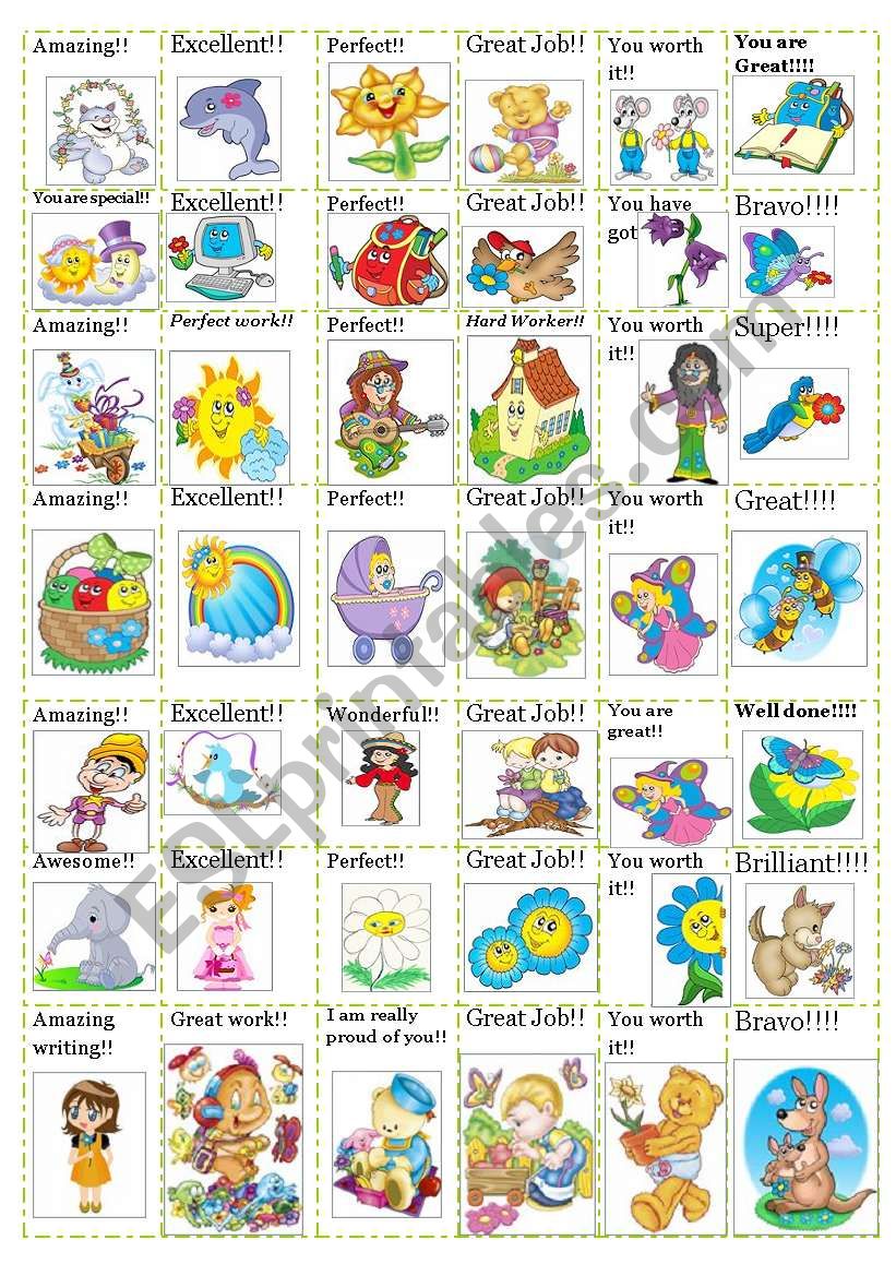 42 reward stickers worksheet