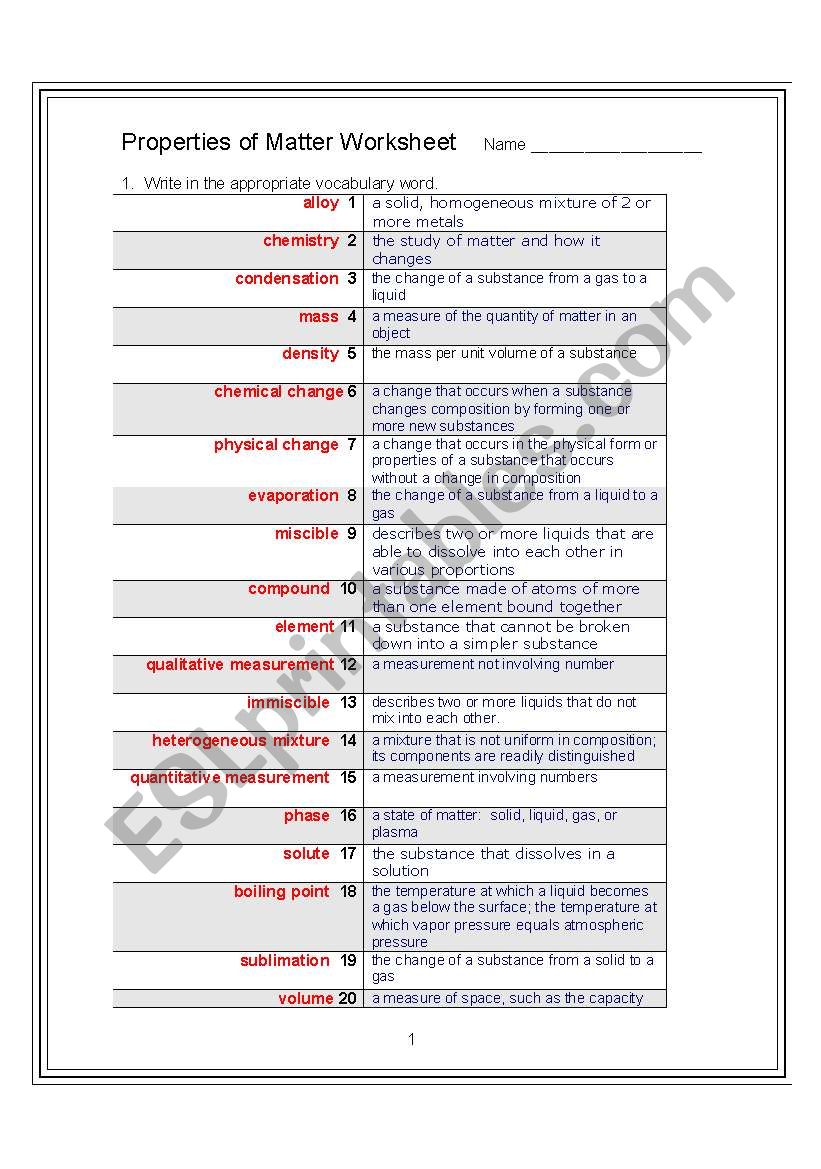 sci concepts worksheet