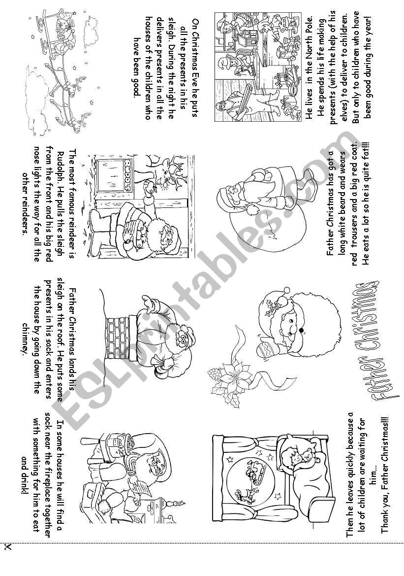 Father Christmas mini book worksheet