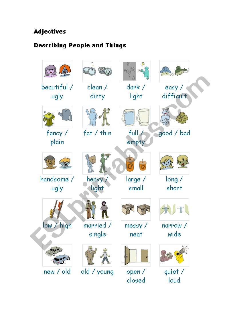 Adjectives worksheet