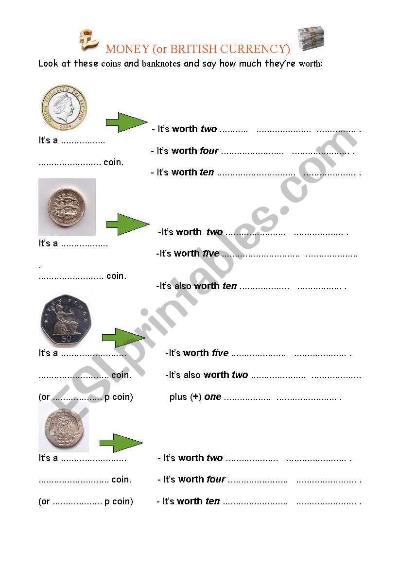 British coins worksheet