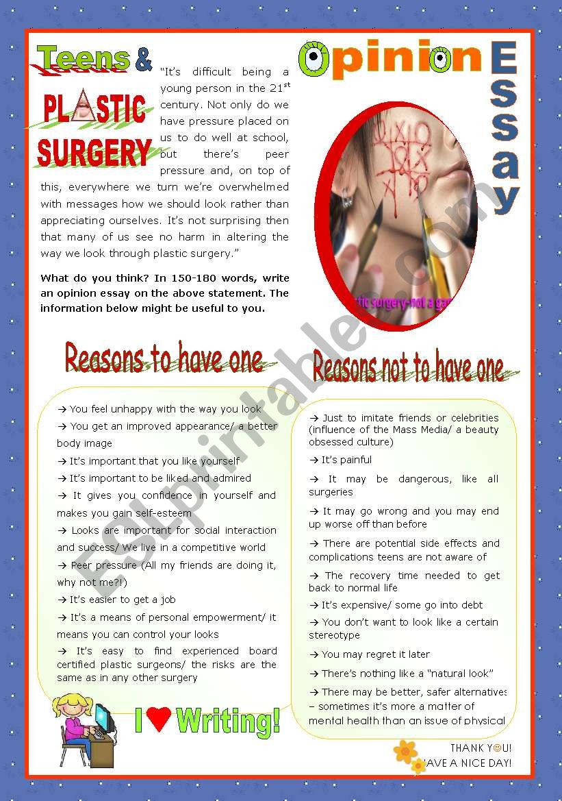 plastic surgery english essay
