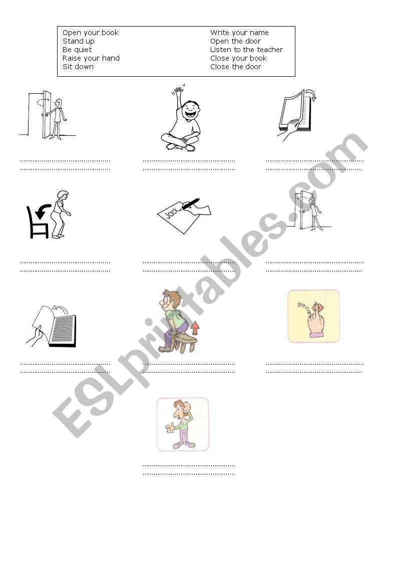 classroom language worksheet