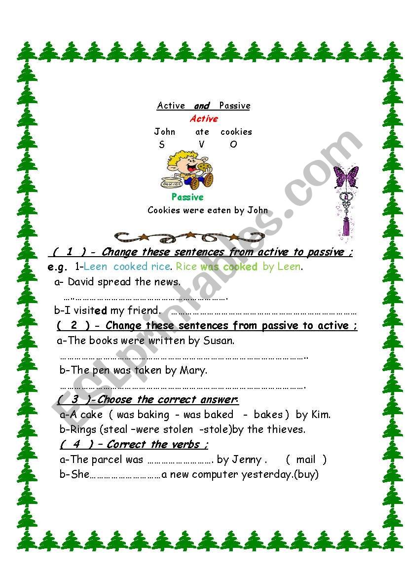 Active and Passive worksheet