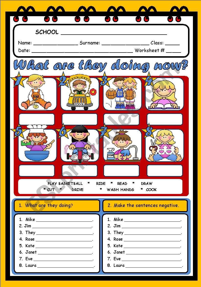 What Are They Doing Esl Worksheet By Evelinamaria