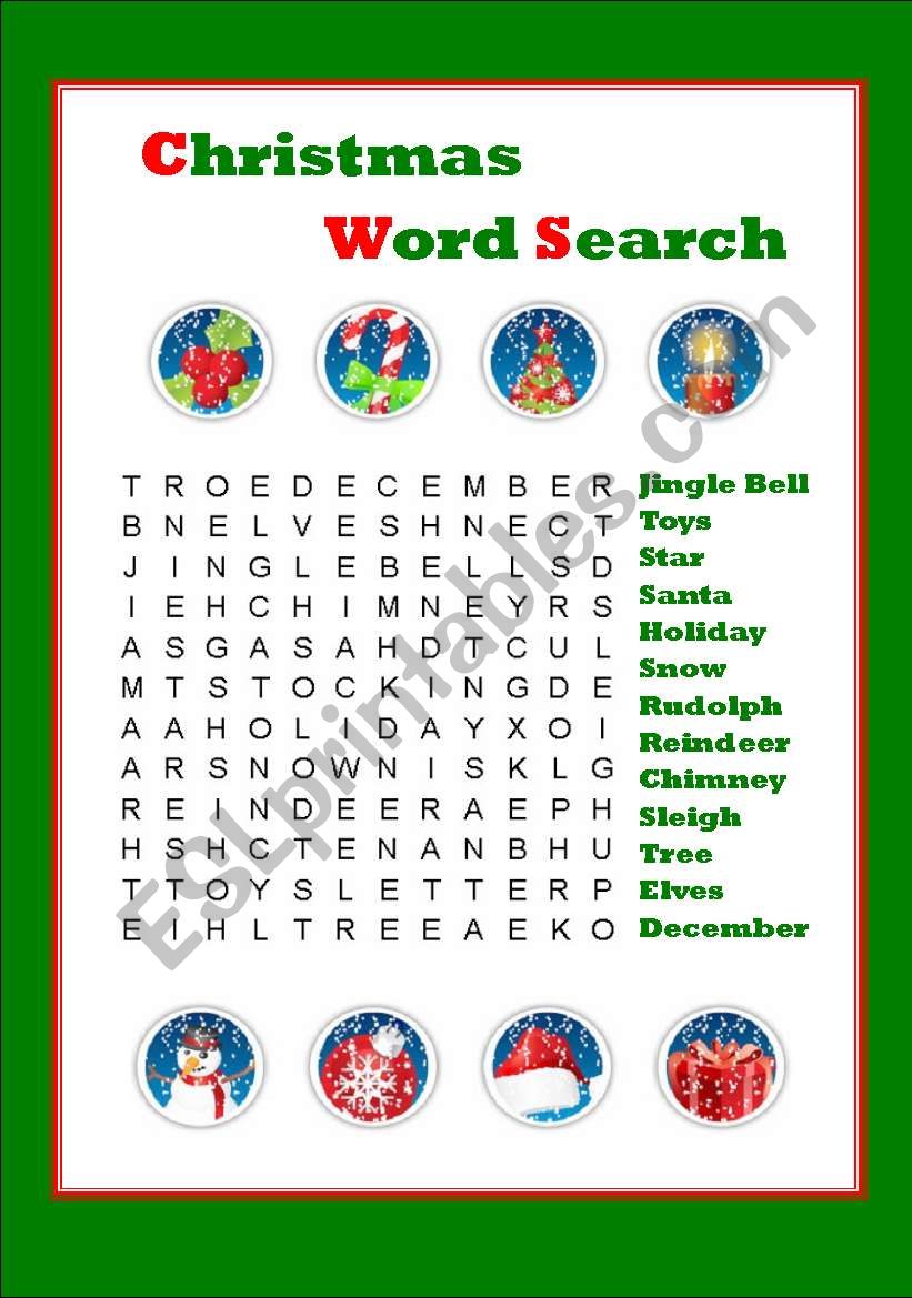 Christmas Word Search worksheet