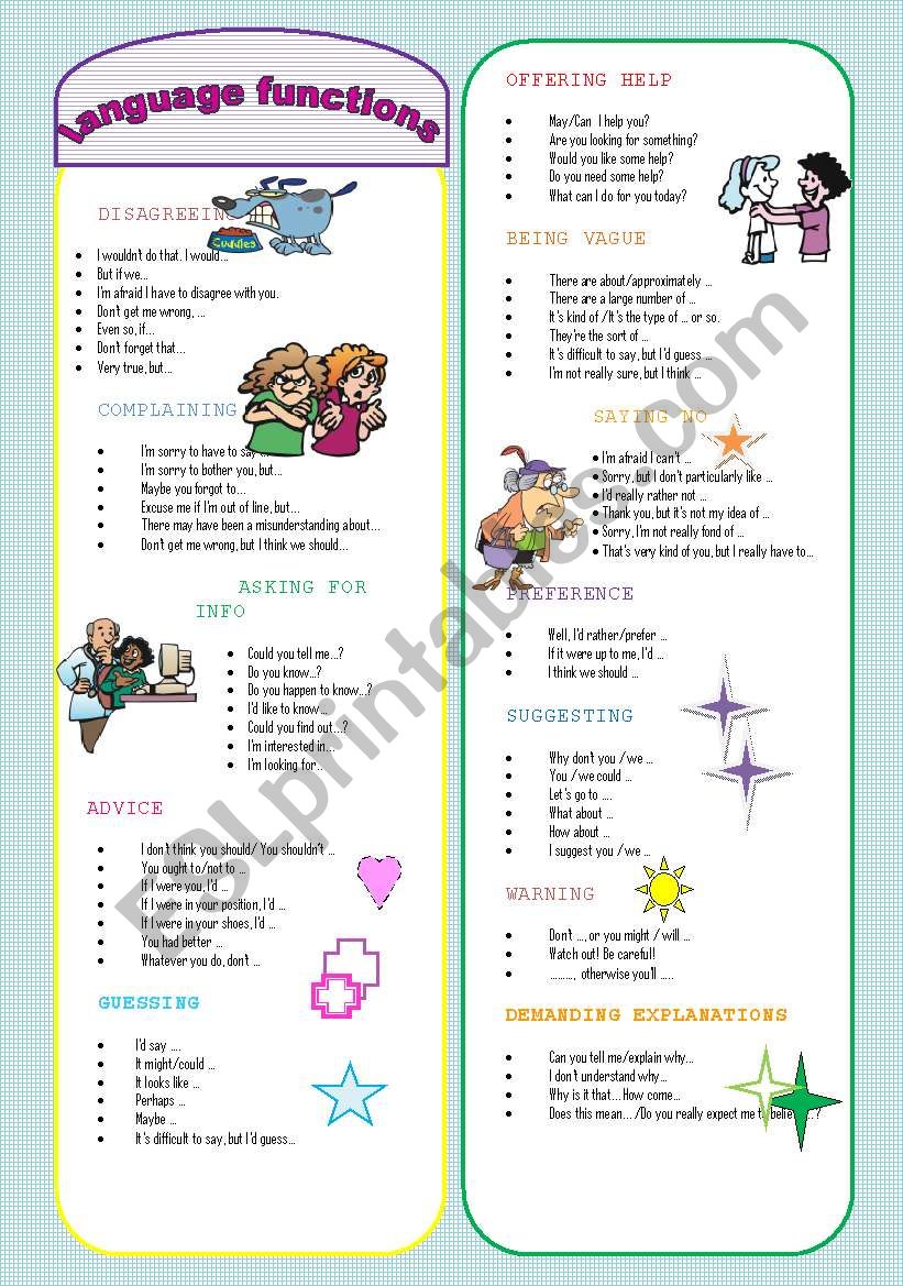 FUNCTIONS BOOKMARK worksheet