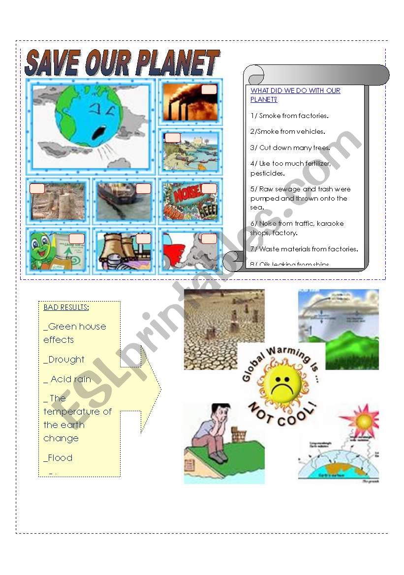 SAVE OUR PLANET worksheet