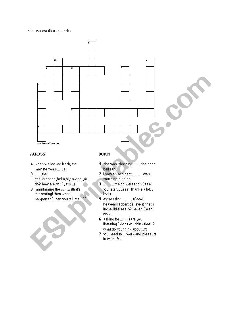 making conversation puzzle worksheet