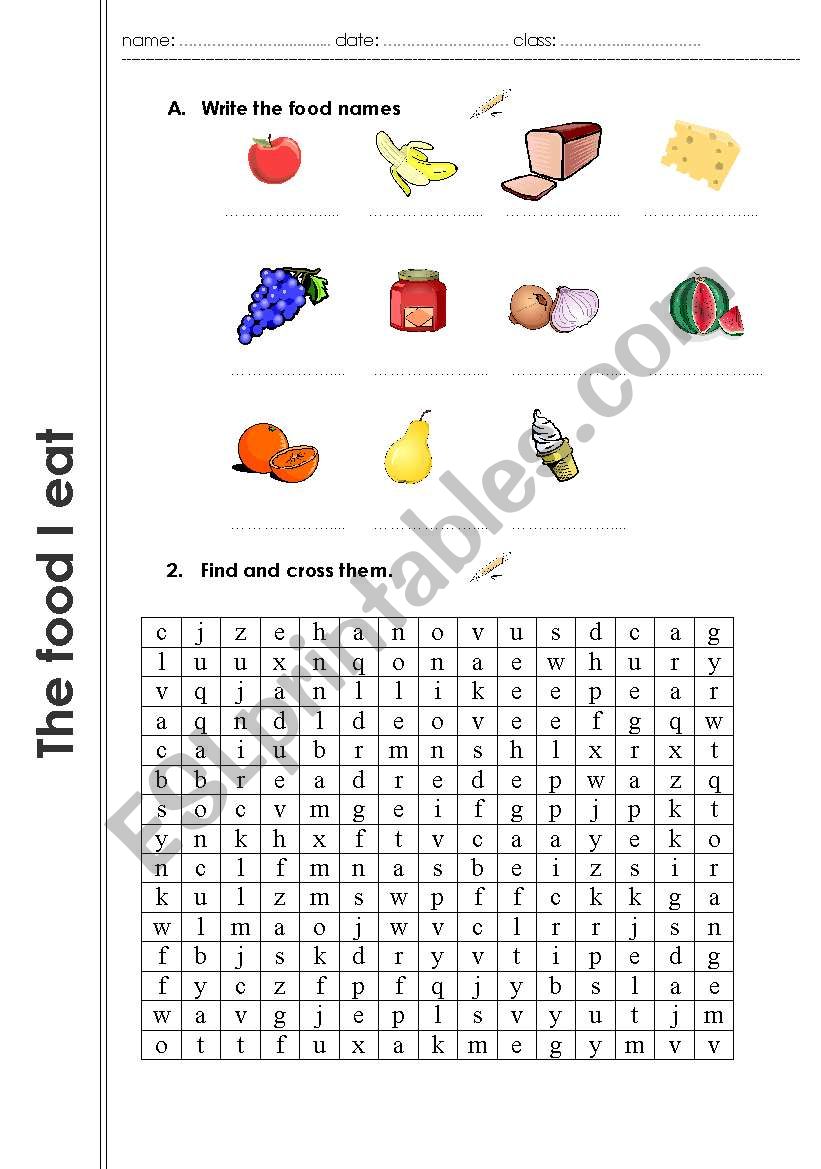 The Food I Eat worksheet