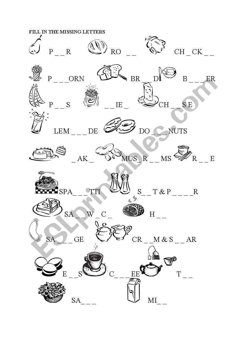 FOOD PART 2 worksheet