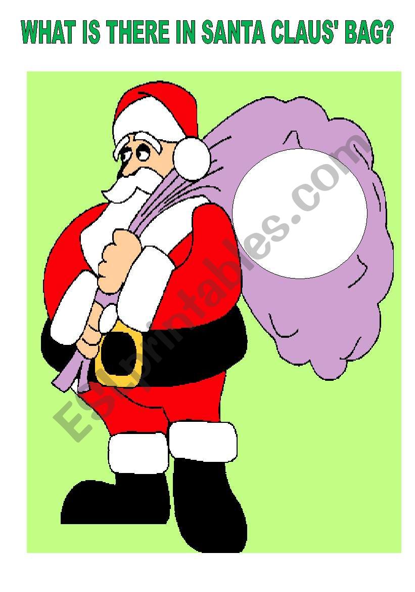 SANTA CLAUS BAG GAME worksheet