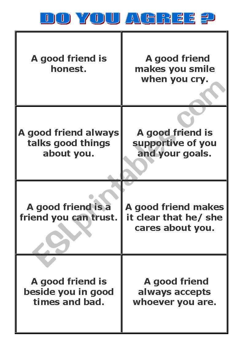 A GOOD FRIEND worksheet