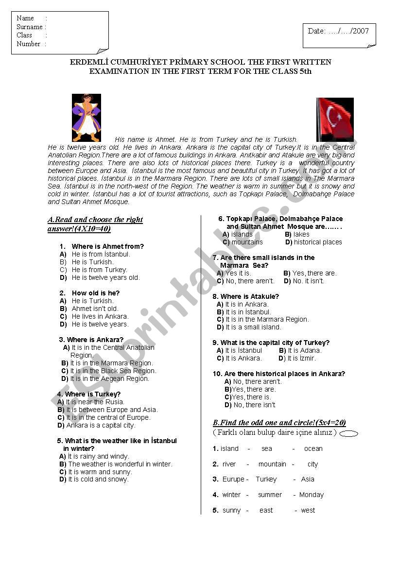 mix exam worksheet