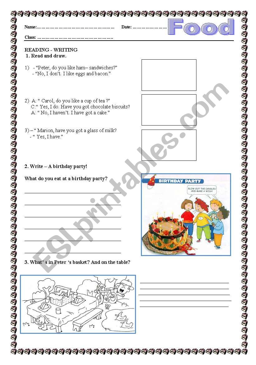 Food_test worksheet