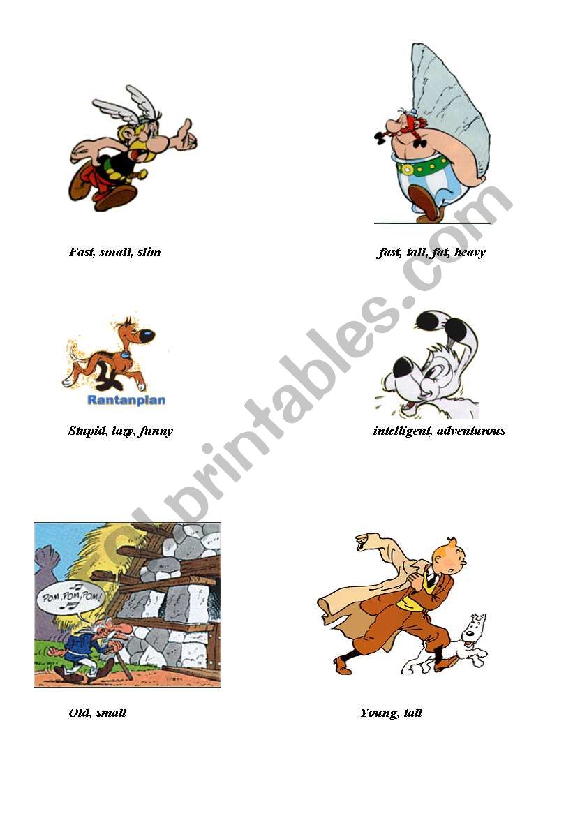 Introduction to comparatives worksheet