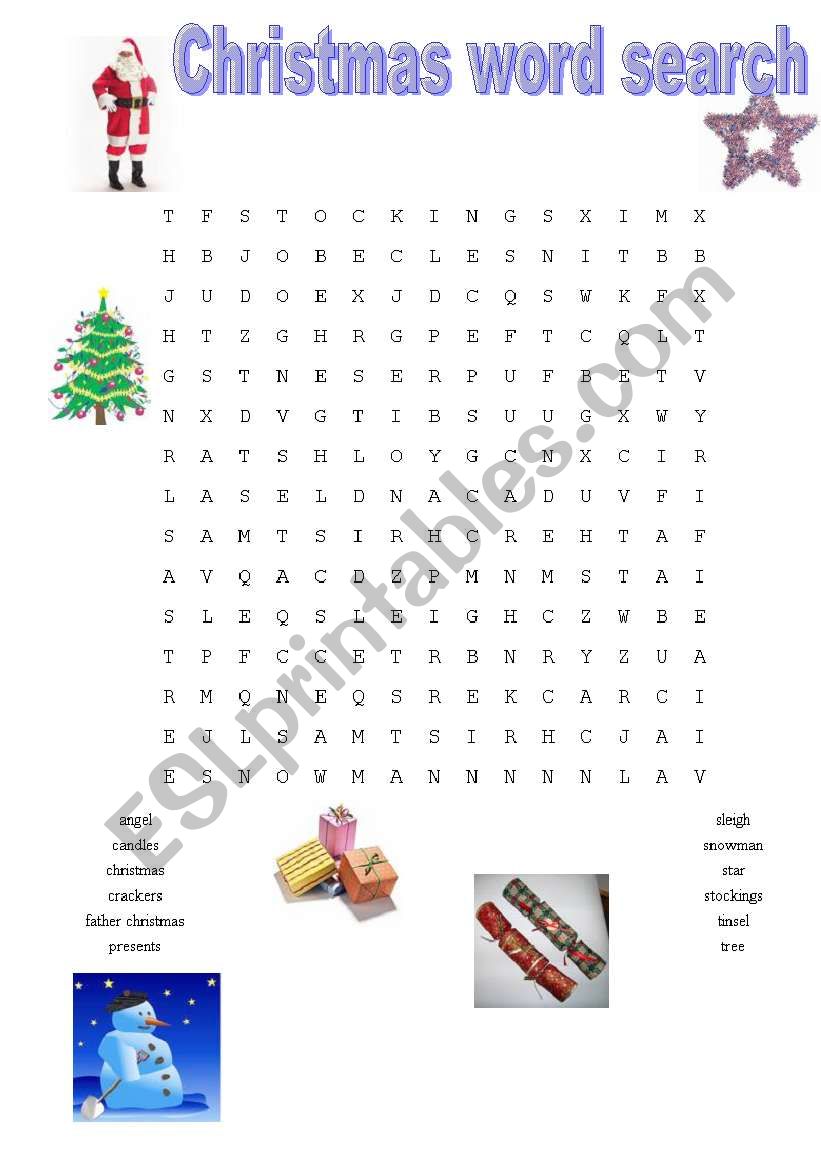 Christmas Word Search worksheet