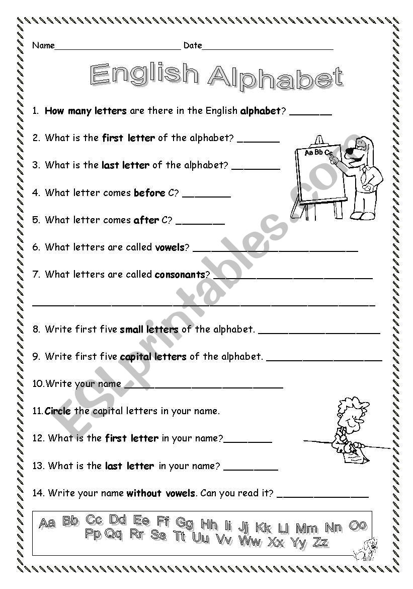 Alphabet Activities worksheet