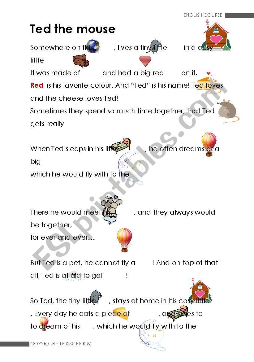 Ted The Mouse worksheet