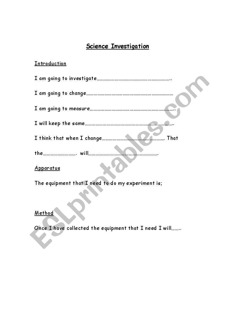 SC1 scaffold for year 5 or 6 worksheet