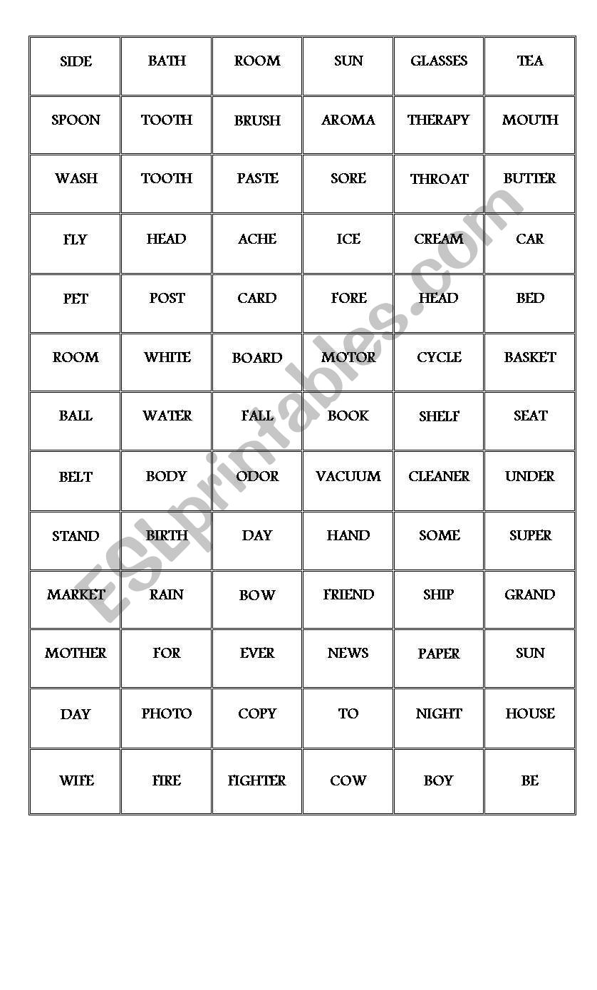 Vocabulary Dominoes worksheet