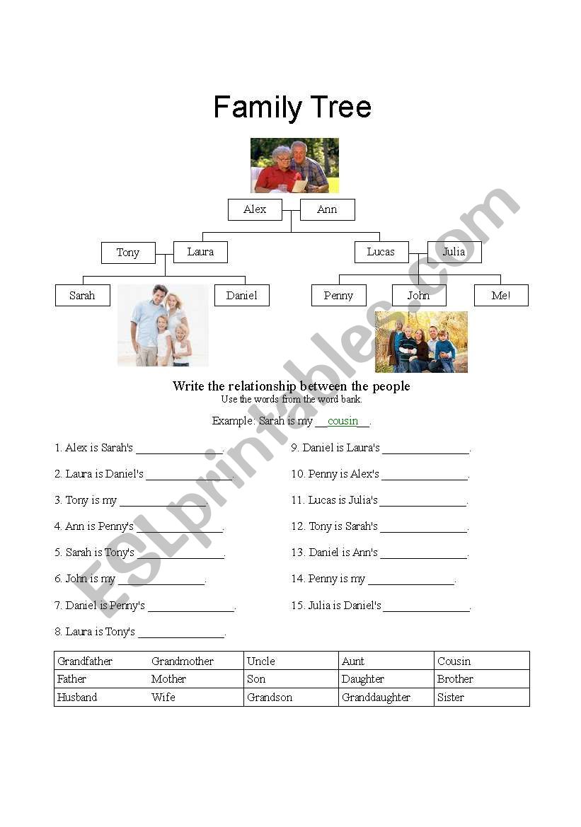 Family Tree worksheet