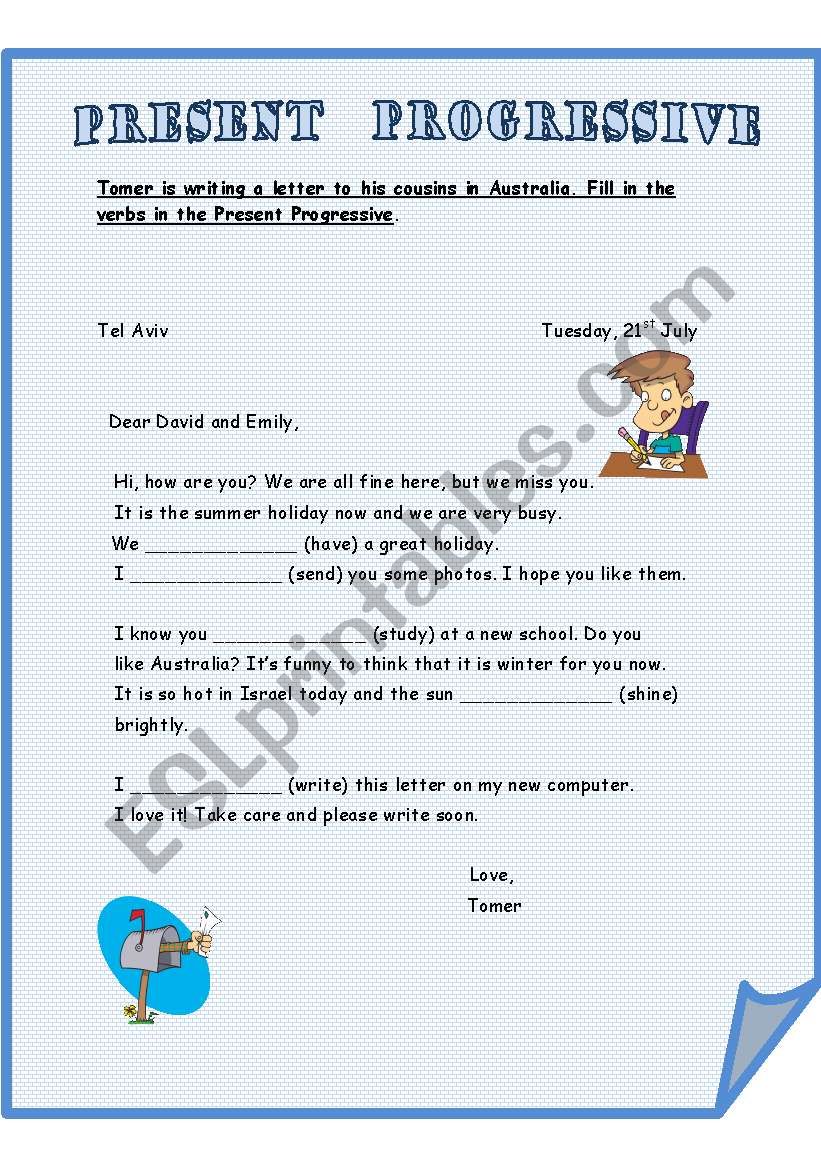 PRESENT PROGRESSIVE worksheet