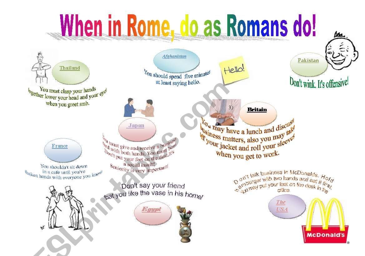 When you in Rome, do as Romans do...