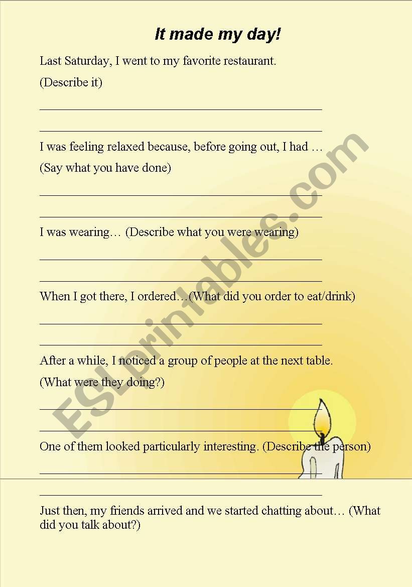It made my day! worksheet