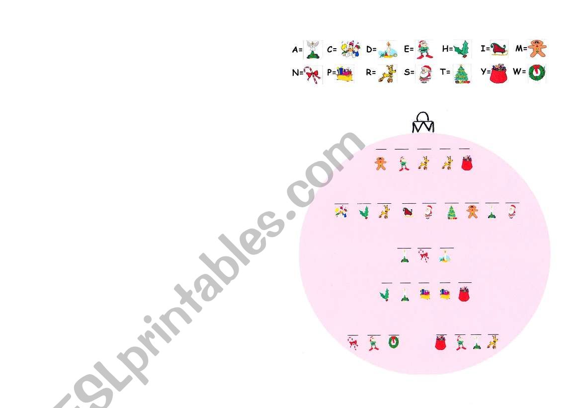 Christmas card worksheet