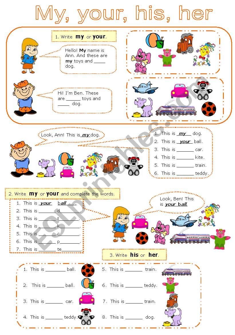 Possessive adjectives and pronouns (3 pages)