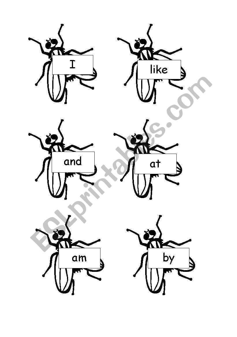 Sight word flies worksheet