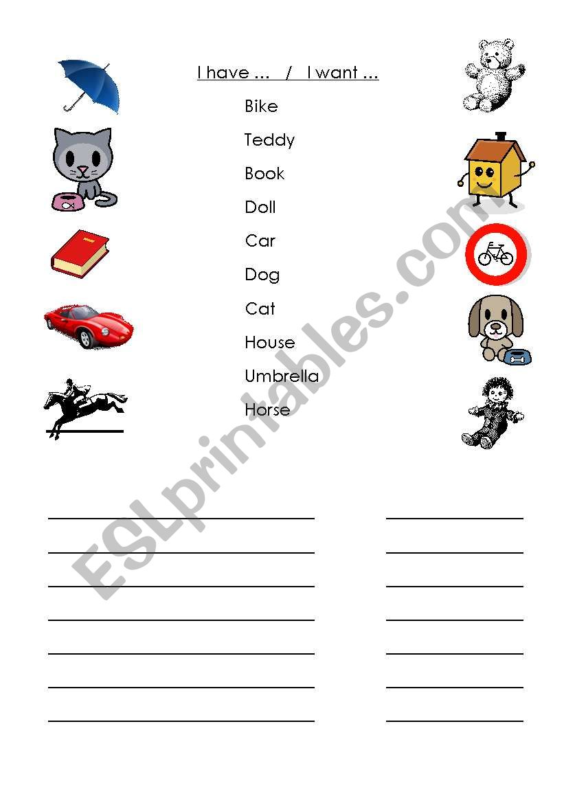 I have... and I want... worksheet