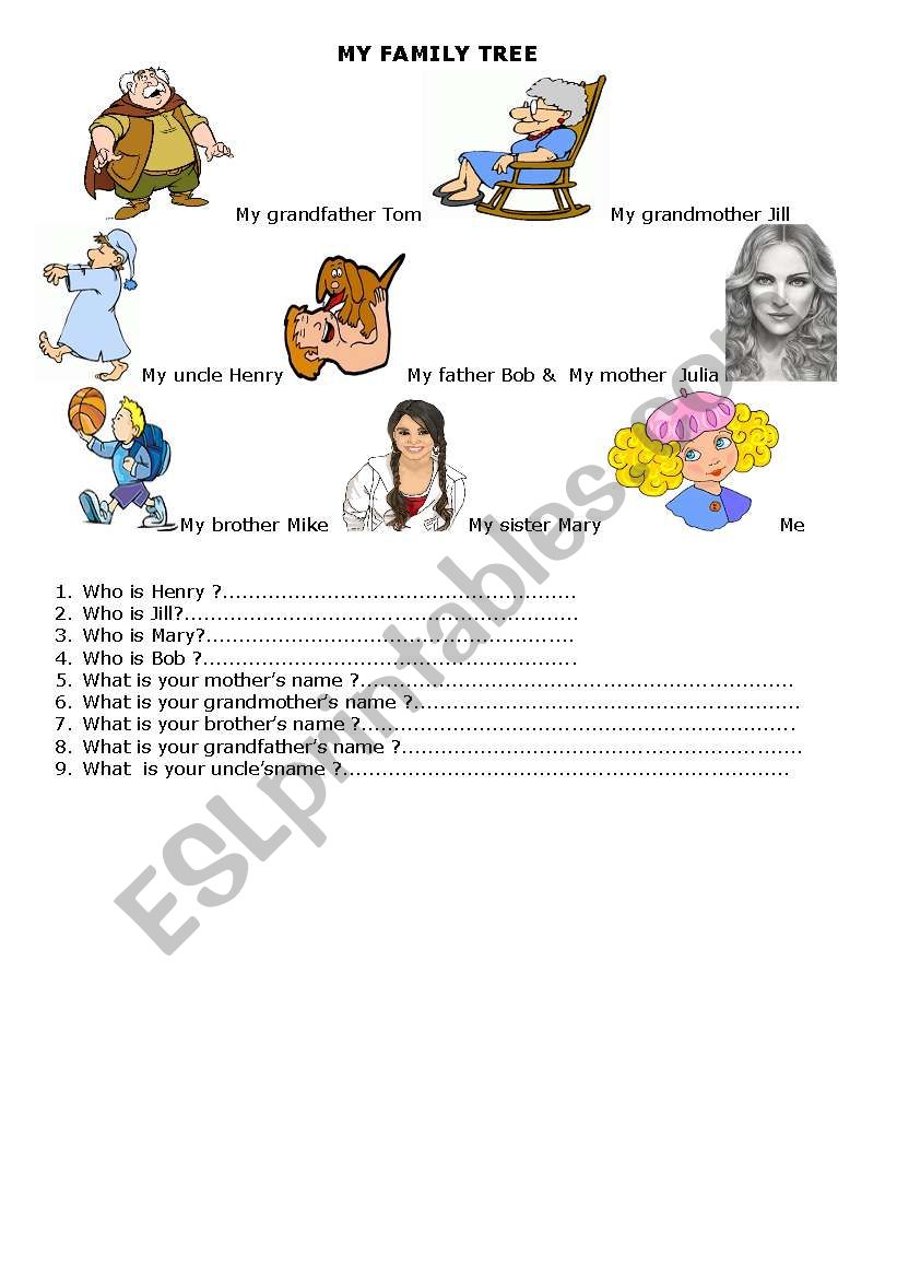 FAMILY TREE  worksheet