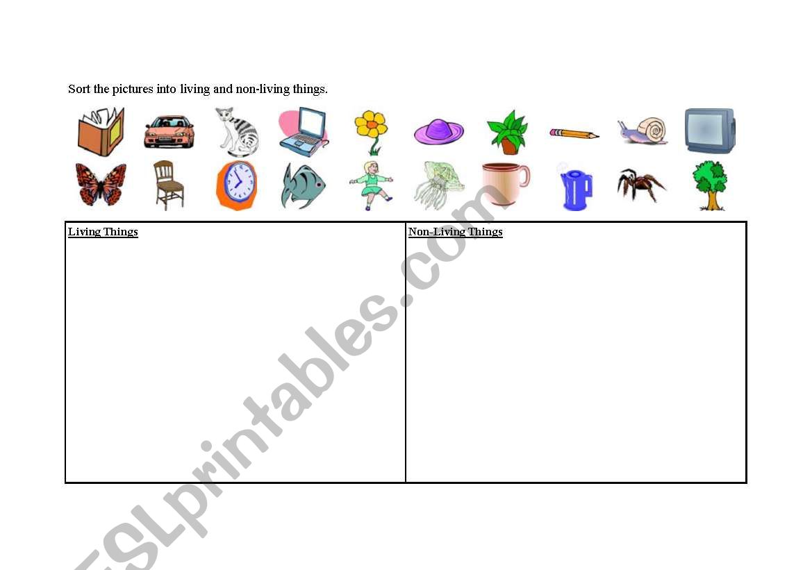 LIVING THINGS worksheet