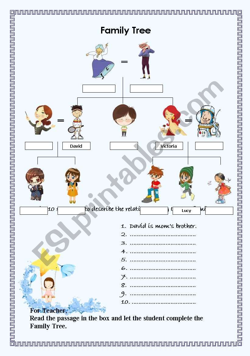 Family tree worksheet