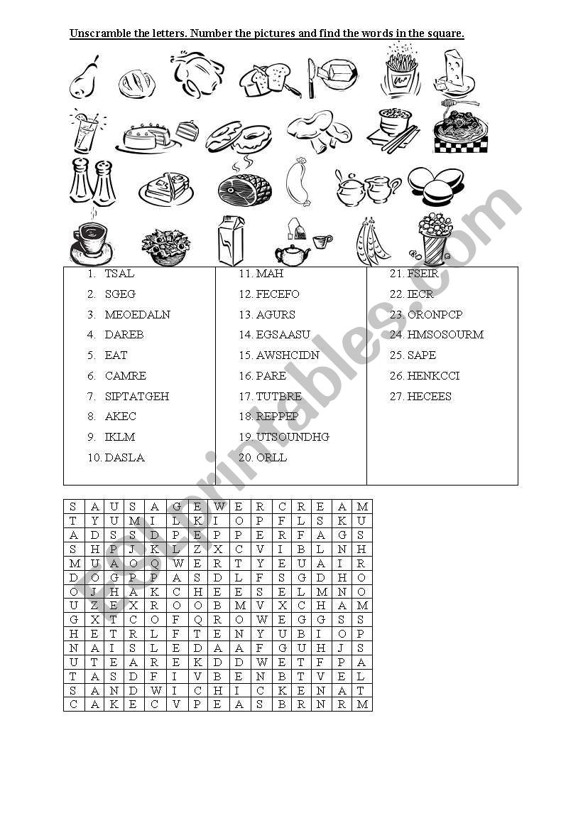 food part 3 worksheet