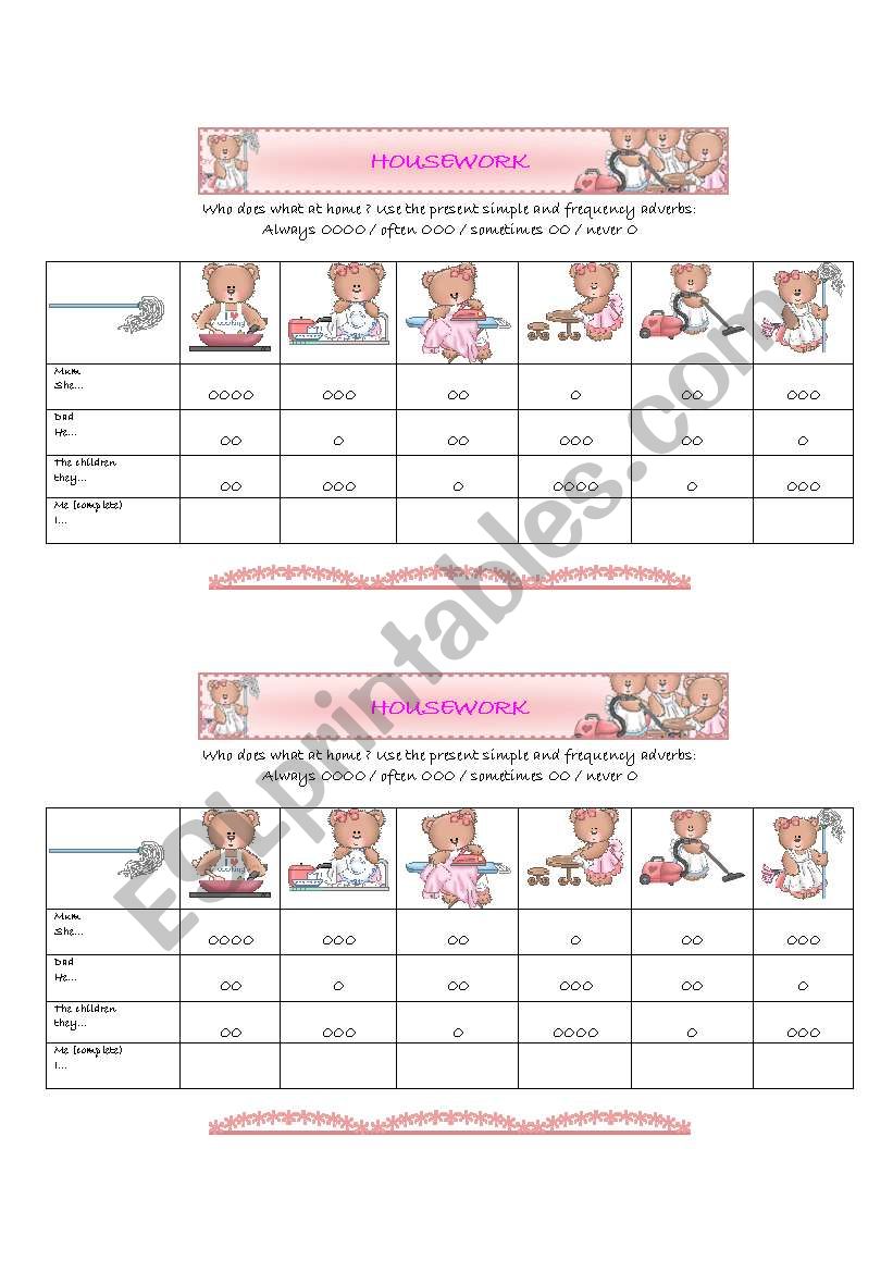 frequency pair work worksheet