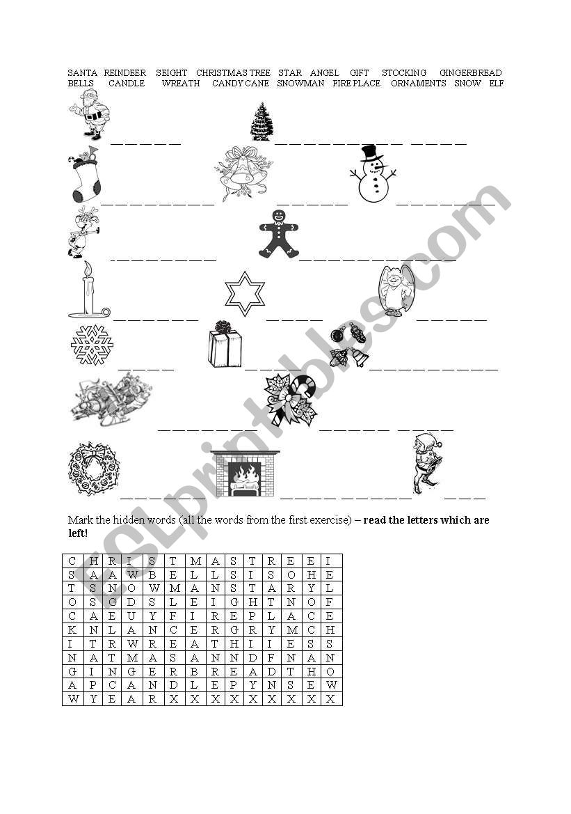 christmas worksheet