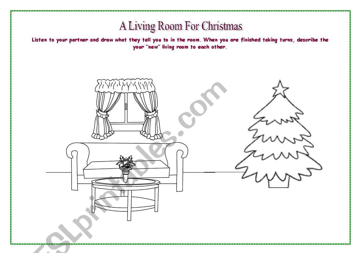 A Living Room for Christmas worksheet