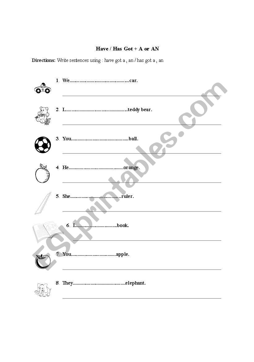 Have and Have got worksheet