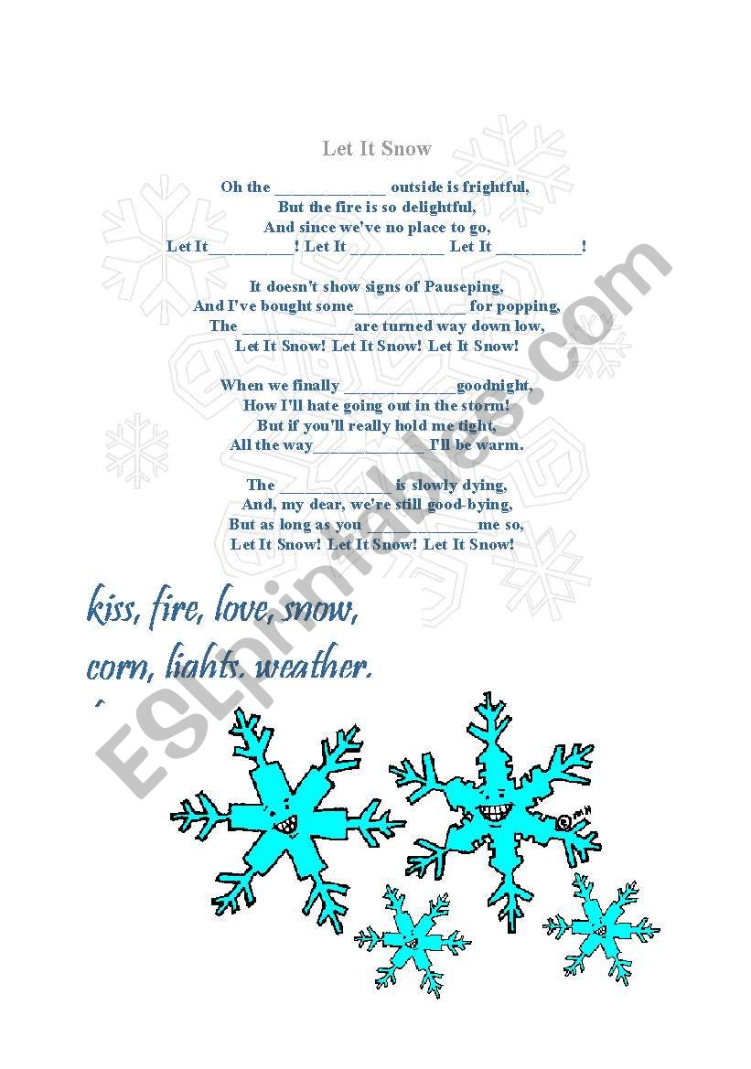 Let it snow worksheet