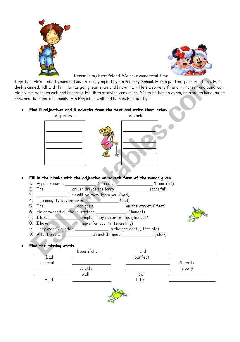 adjective adverb worksheet