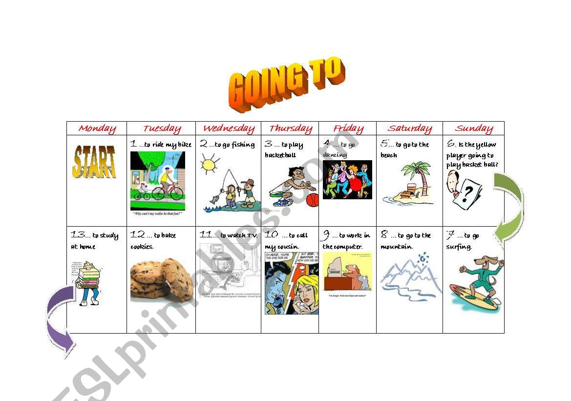 Going to Board Game worksheet